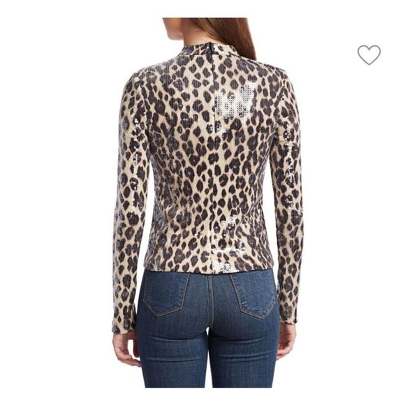A.L.C. Marshall Sequin Leopard Animal Print Top - Picture 3 of 9